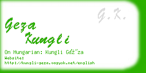 geza kungli business card